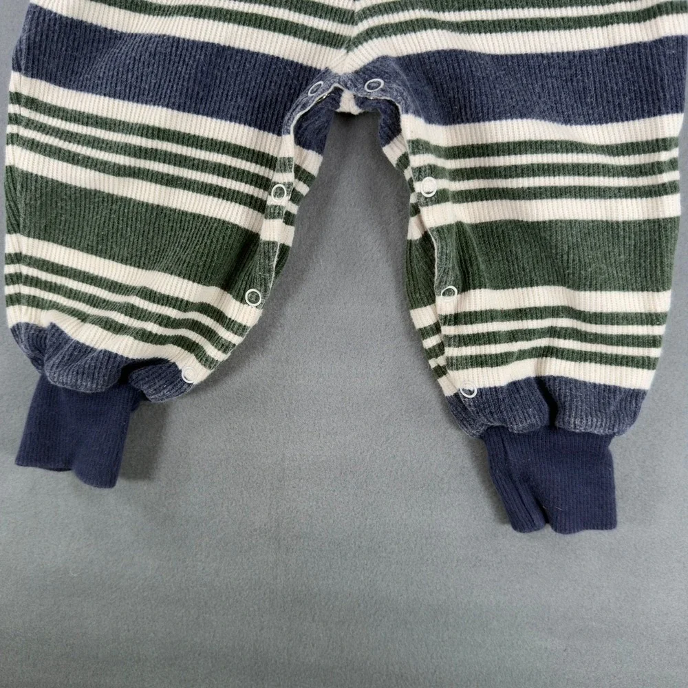 Vintage Gymboree Baby Boys Striped Ribbed Cotton Romper One Piece Small